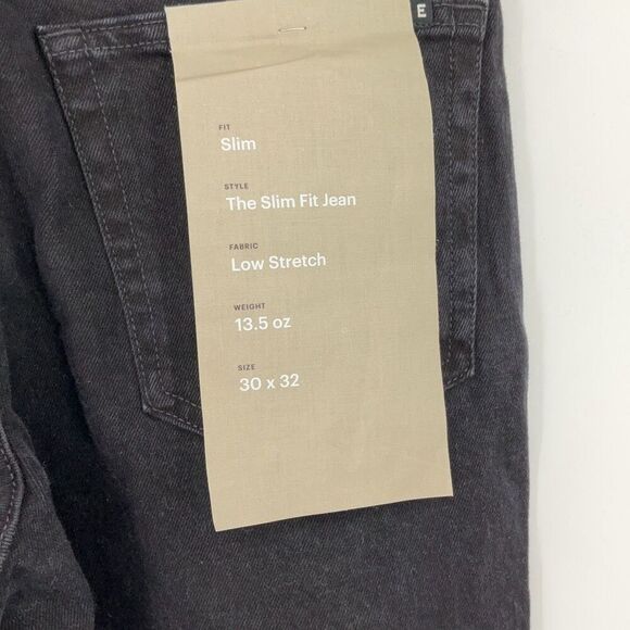 NWT Everlane Black Denim Organic Cotton The Slim Fit Cropped Jeans Size 30x32 - Picture 9 of 14